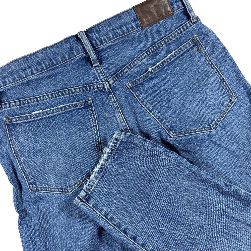 Madewell Tomboy Straight Jeans Women 29 Blue High Rise Distressed Relaxed Denim